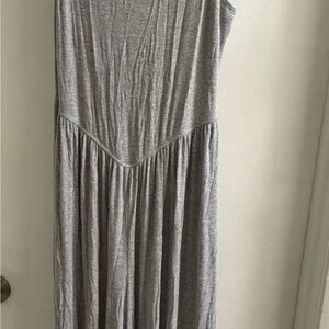 American Eagle soft and sexy rib high neck jumpsuit Heather Gray